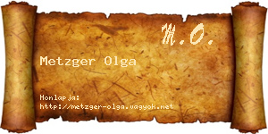 Metzger Olga névjegykártya